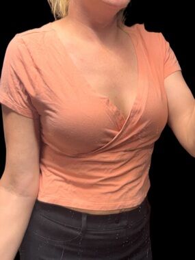 SO Peach Wrap-Style Crop Top